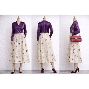 Ann Taylor Floral Maxi Skirt Womens 2 Yellow A-Line Lined Boho